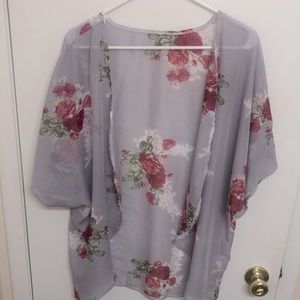 Purple floral Shrug Kimono Cardigan